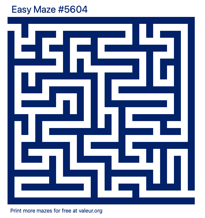 Free Printable Easy Maze number 5604