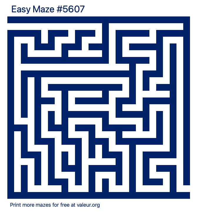 Free Printable Easy Maze number 5607