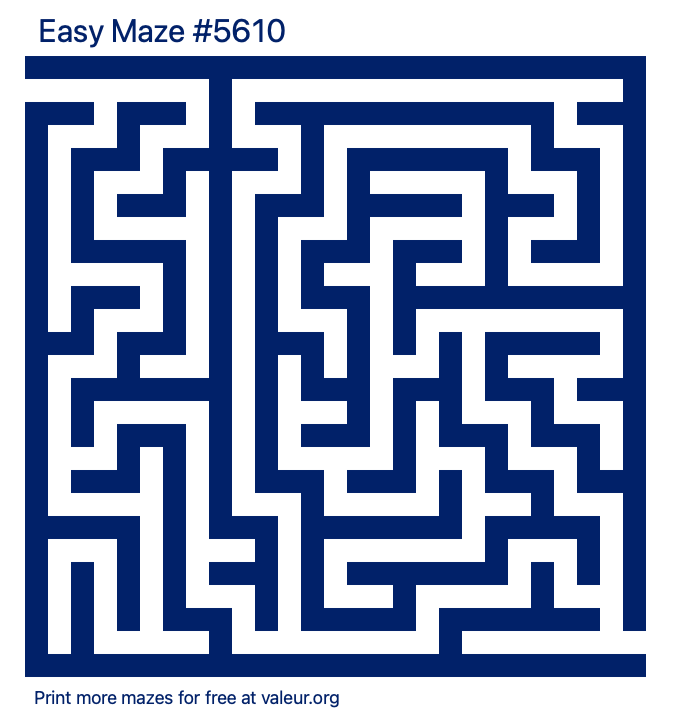 Free Printable Easy Maze number 5610