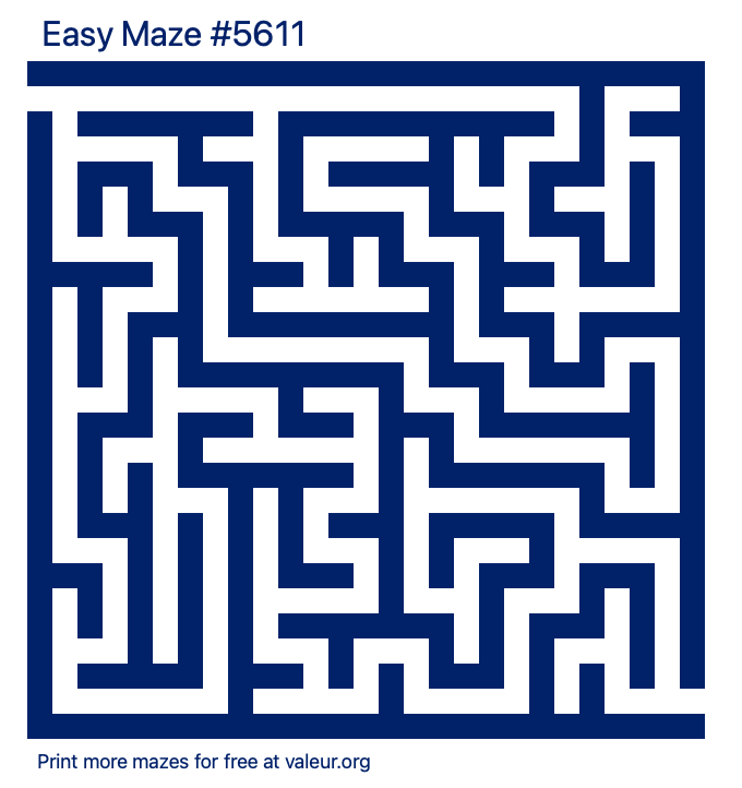 Free Printable Easy Maze number 5611