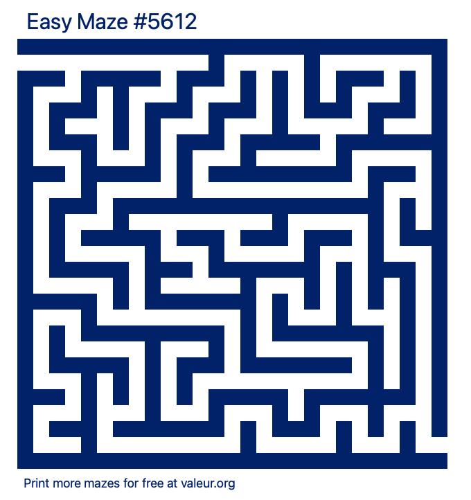 Free Printable Easy Maze number 5612