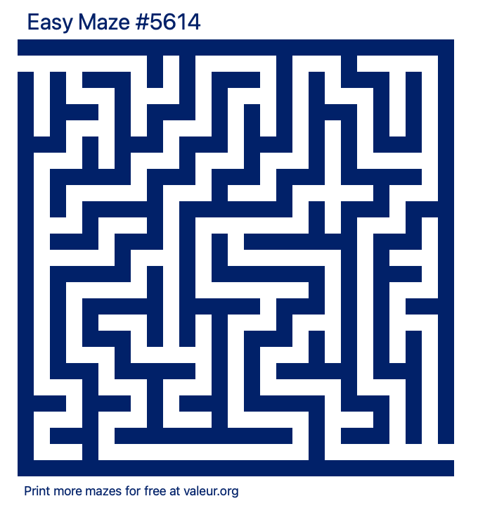 Free Printable Easy Maze number 5614