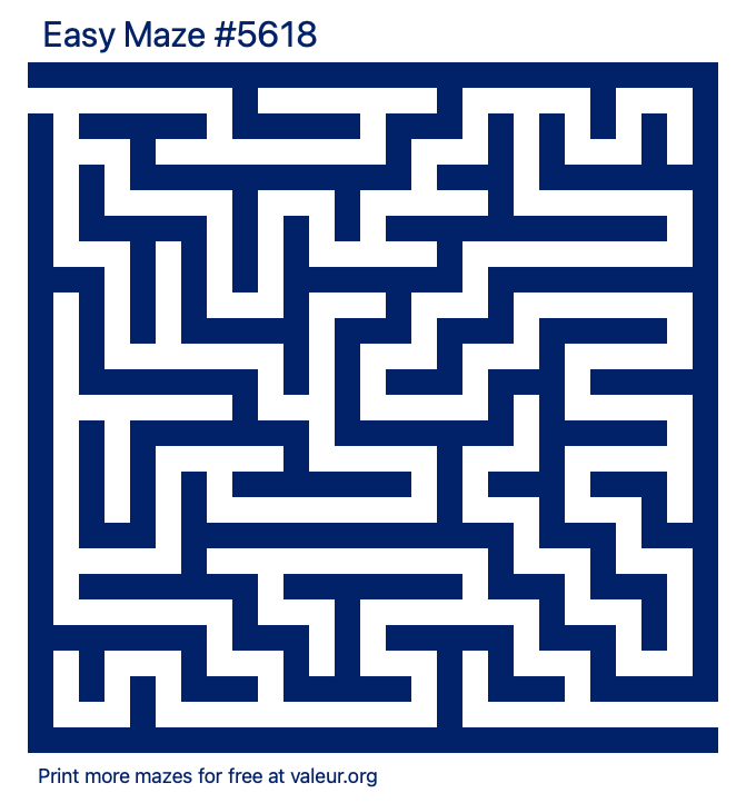 Free Printable Easy Maze number 5618