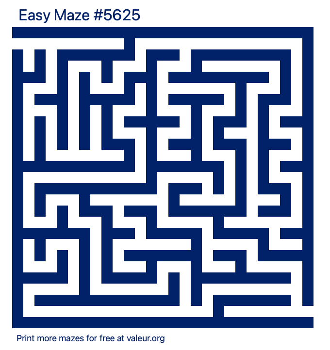 Free Printable Easy Maze number 5625