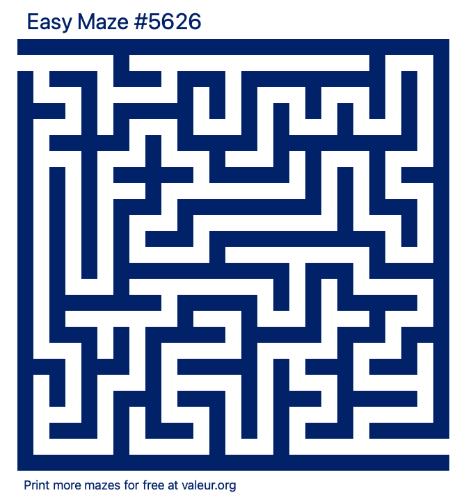 Free Printable Easy Maze number 5626