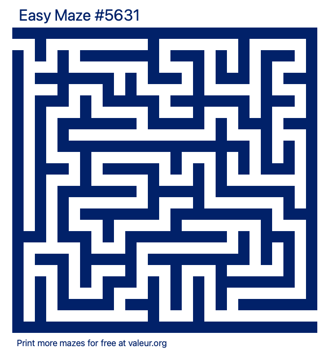 Free Printable Easy Maze number 5631