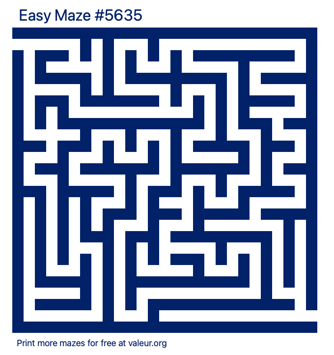 Free Printable Easy Maze number 5635