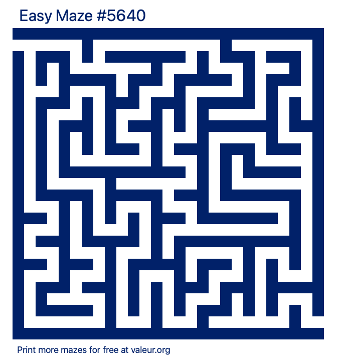 Free Printable Easy Maze number 5640