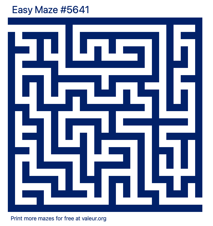 Free Printable Easy Maze number 5641