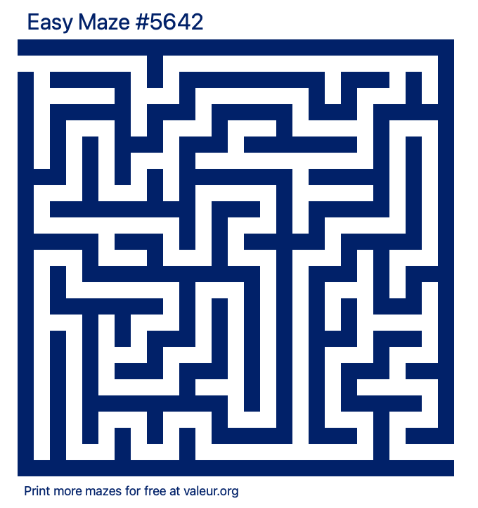 Free Printable Easy Maze number 5642