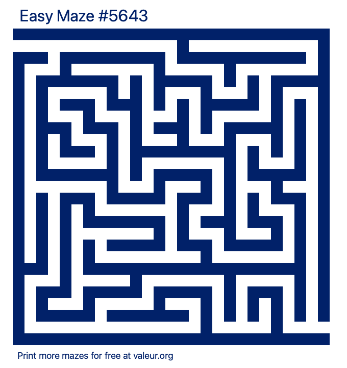 Free Printable Easy Maze number 5643