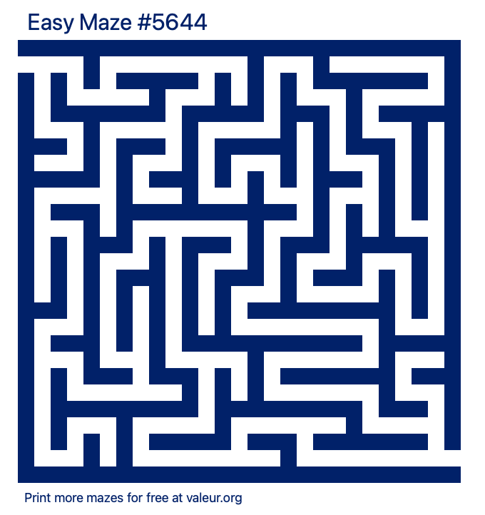 Free Printable Easy Maze number 5644