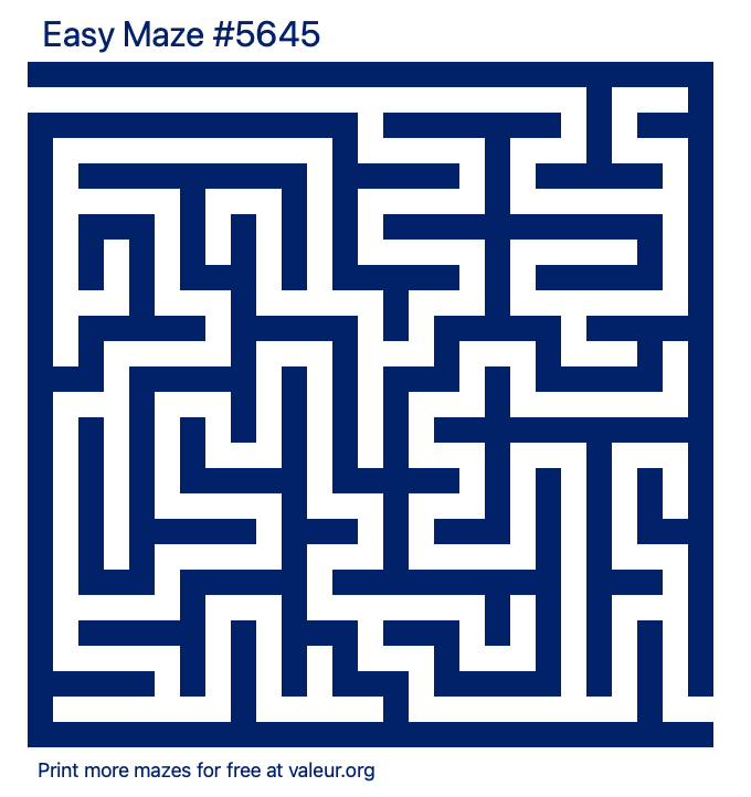 Free Printable Easy Maze number 5645