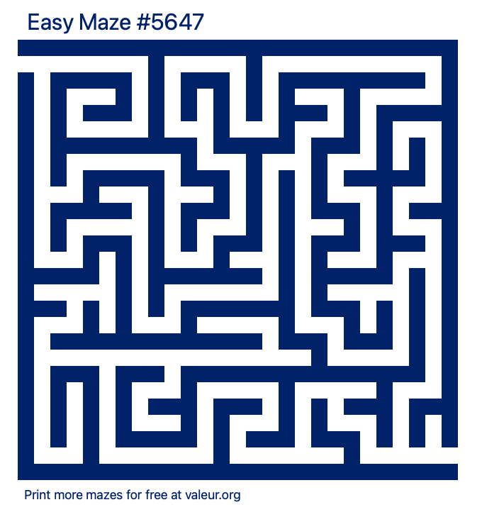 Free Printable Easy Maze number 5647