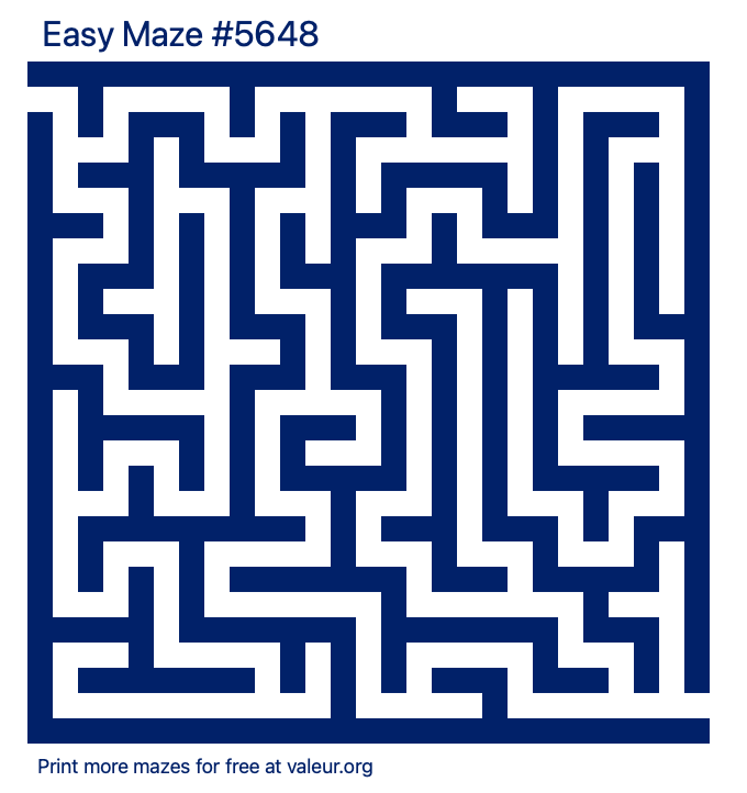 Free Printable Easy Maze number 5648