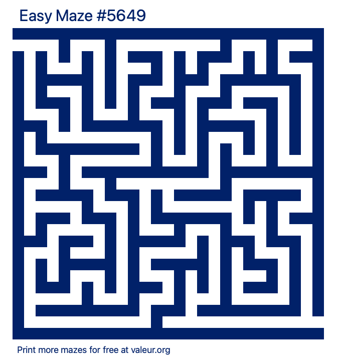 Free Printable Easy Maze number 5649