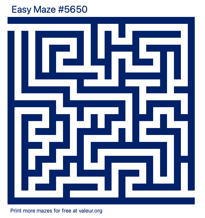 Free Printable Easy Maze number 5650