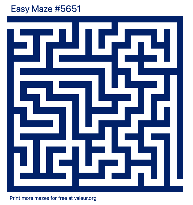 Free Printable Easy Maze number 5651