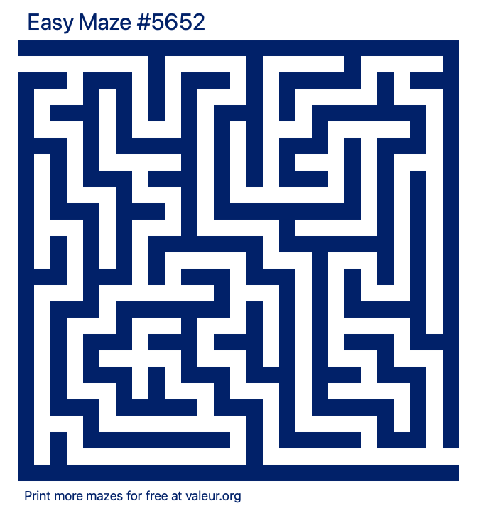 Free Printable Easy Maze number 5652