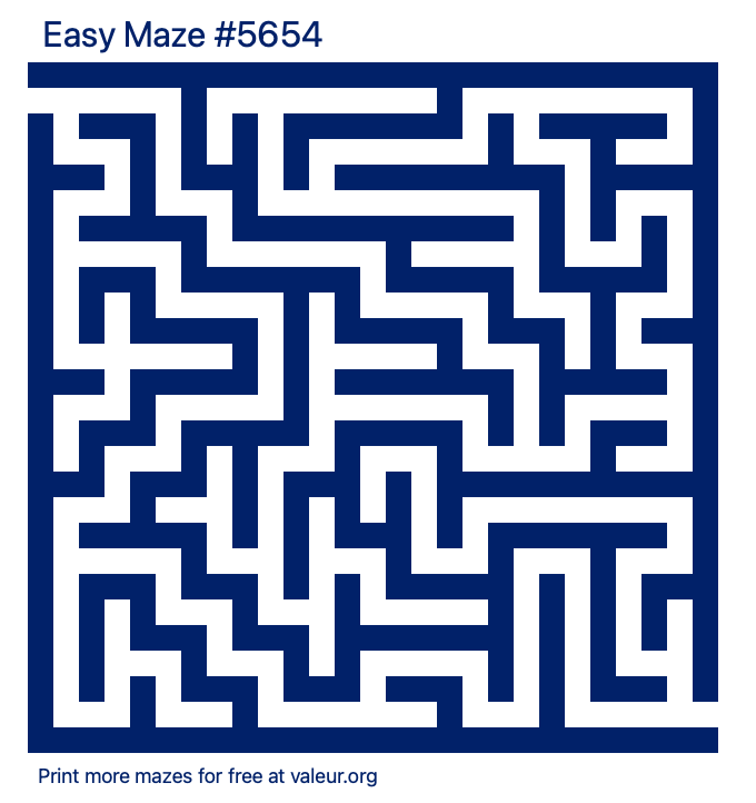 Free Printable Easy Maze number 5654