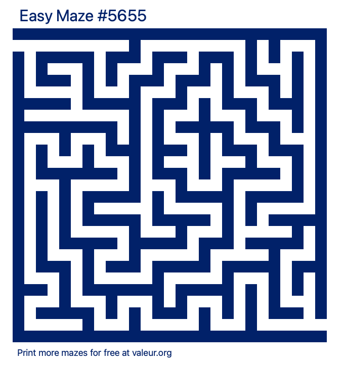 Free Printable Easy Maze number 5655