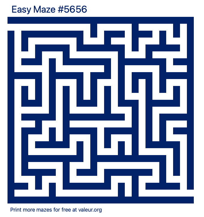 Free Printable Easy Maze number 5656