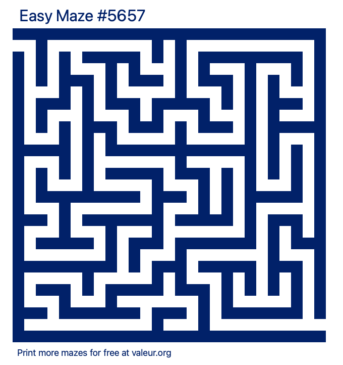 Free Printable Easy Maze number 5657