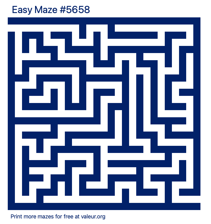 Free Printable Easy Maze number 5658