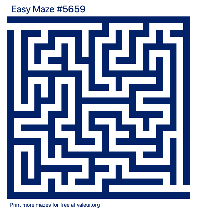 Free Printable Easy Maze number 5659