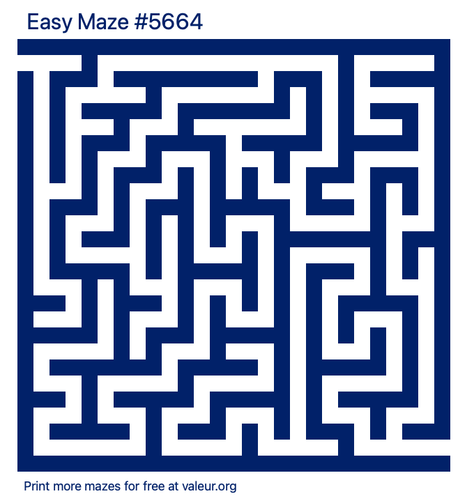 Free Printable Easy Maze number 5664