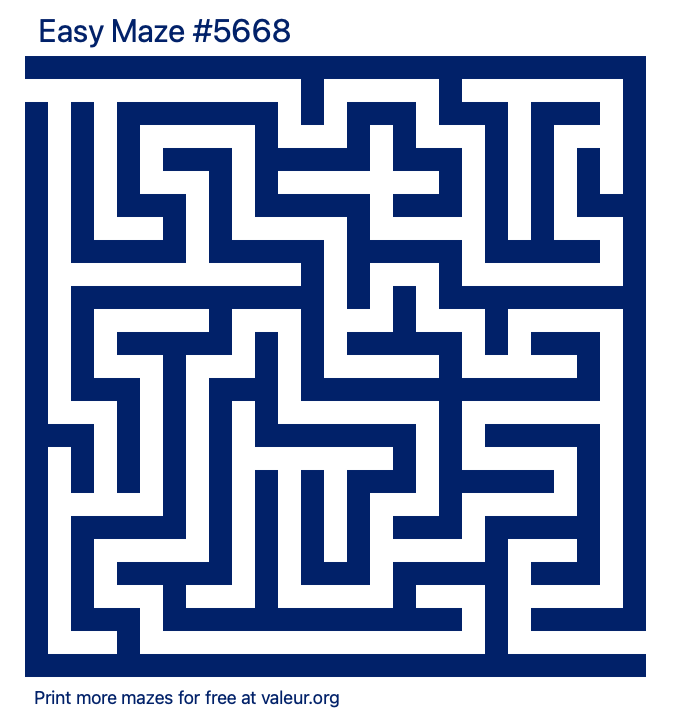 Free Printable Easy Maze number 5668