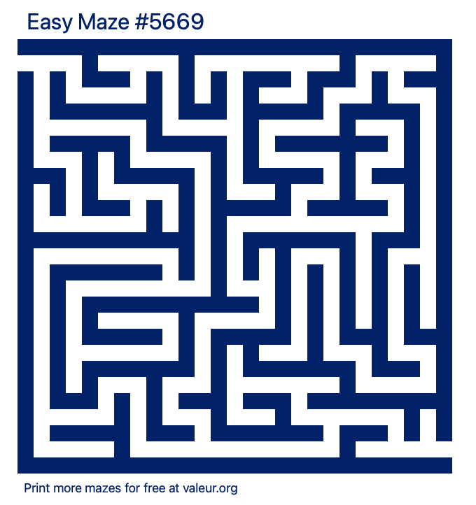 Free Printable Easy Maze number 5669