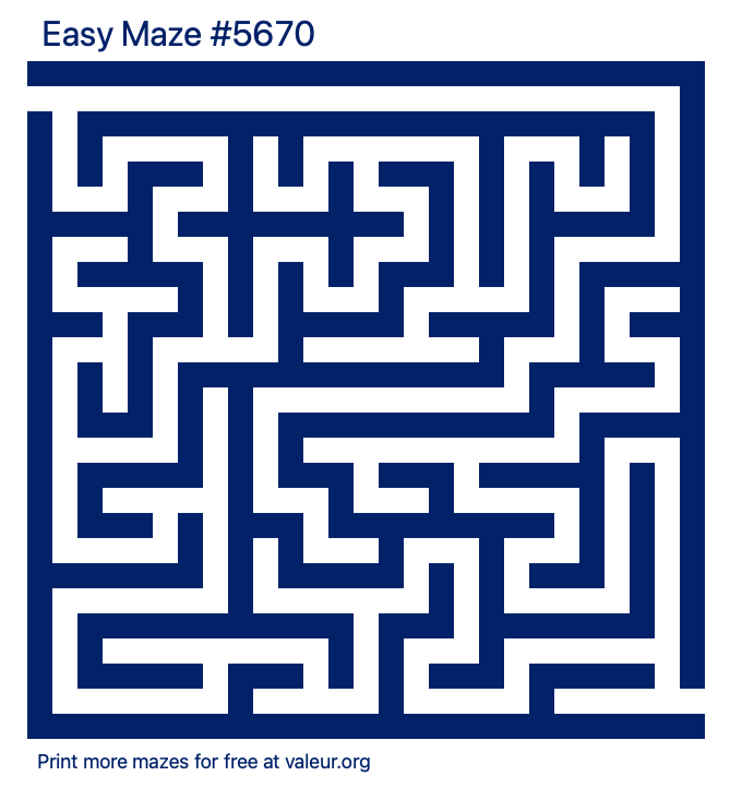 Free Printable Easy Maze number 5670