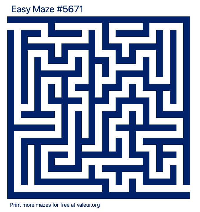 Free Printable Easy Maze number 5671