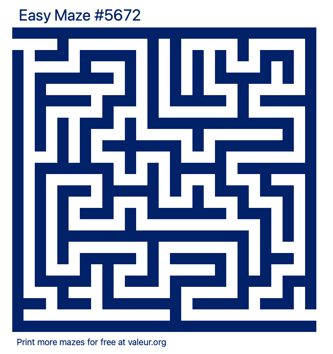 Free Printable Easy Maze number 5672