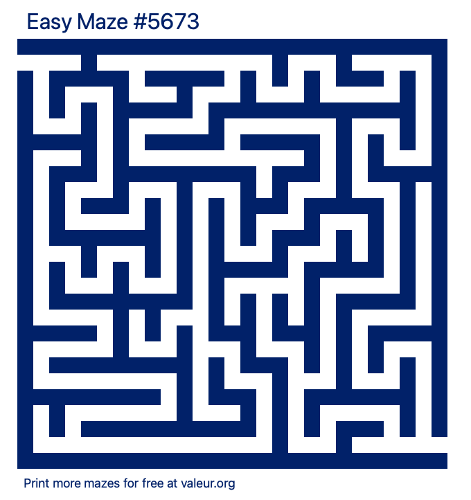 Free Printable Easy Maze number 5673