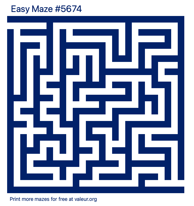 Free Printable Easy Maze number 5674