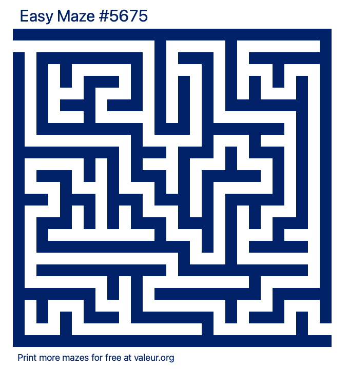 Free Printable Easy Maze number 5675