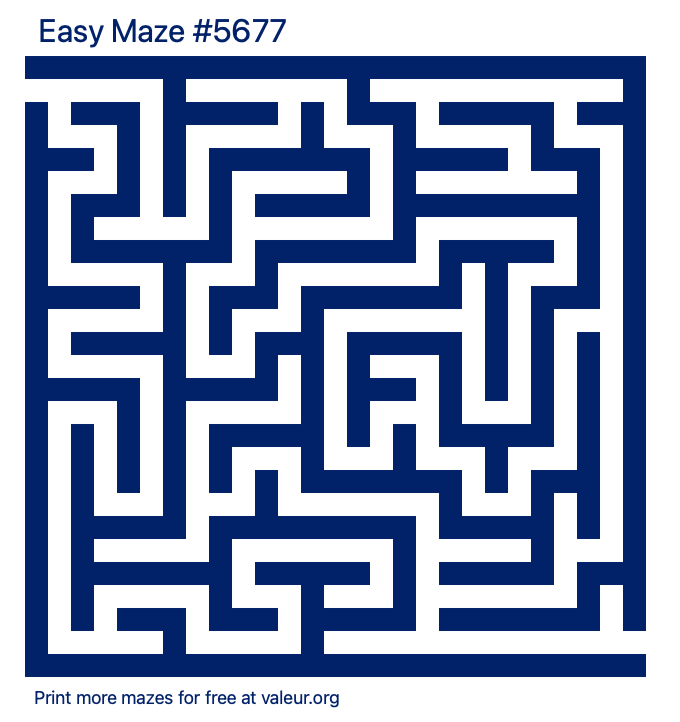 Free Printable Easy Maze number 5677