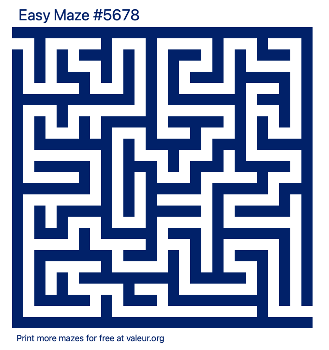 Free Printable Easy Maze number 5678