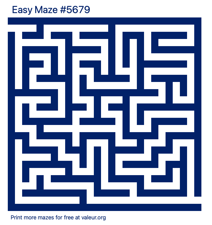 Free Printable Easy Maze number 5679