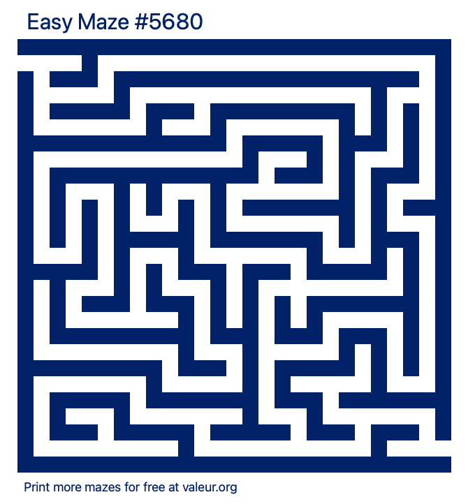 Free Printable Easy Maze number 5680