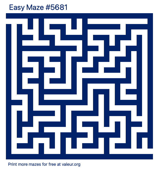 Free Printable Easy Maze number 5681