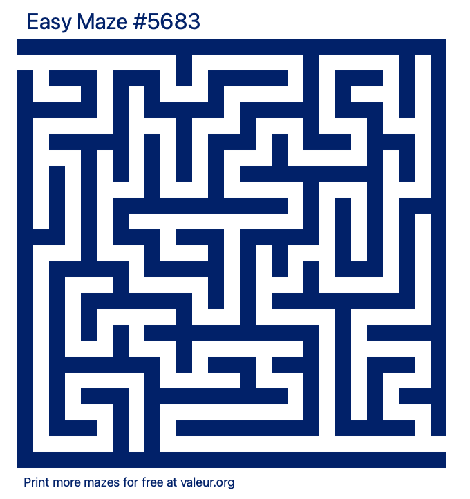 Free Printable Easy Maze number 5683