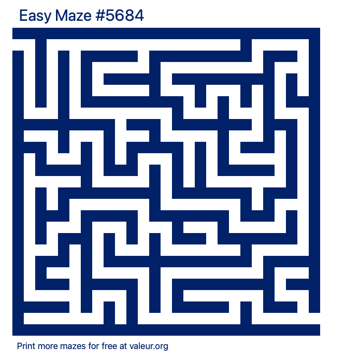 Free Printable Easy Maze number 5684