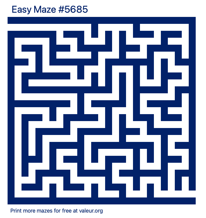 Free Printable Easy Maze number 5685