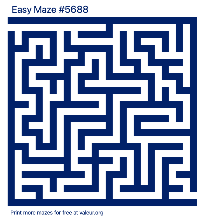 Free Printable Easy Maze number 5688