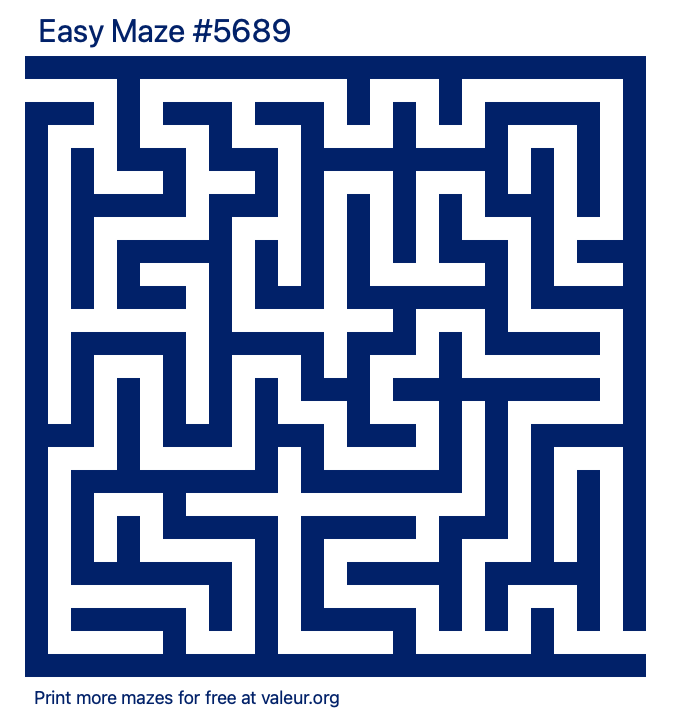 Free Printable Easy Maze number 5689