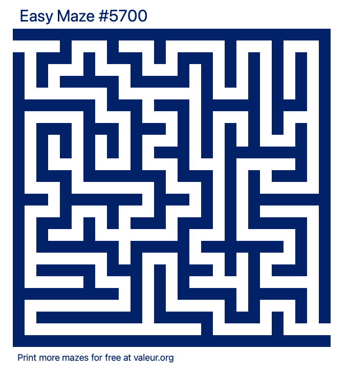 Free Printable Easy Maze number 5700