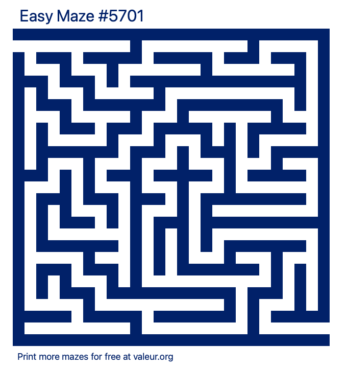 Free Printable Easy Maze number 5701